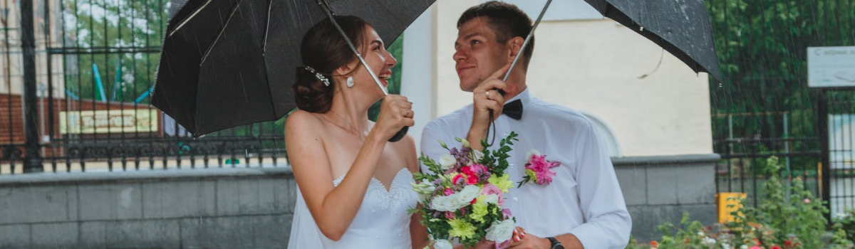 Hochzeitsfotos im Regen